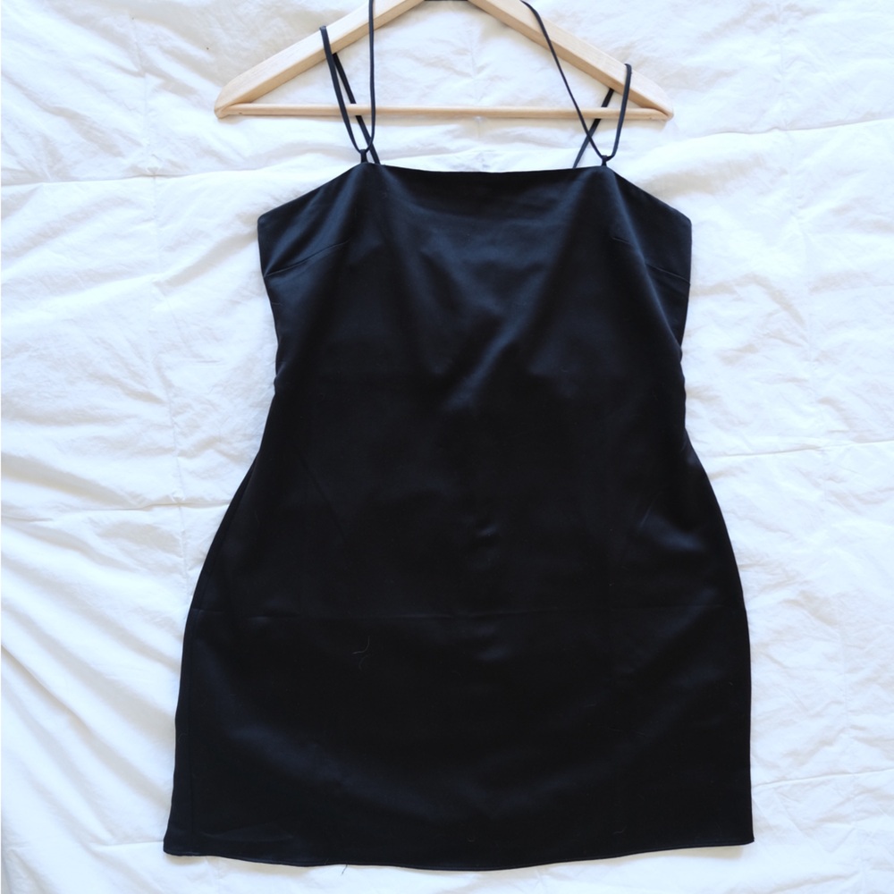Topshop Black Mini Slip Dress